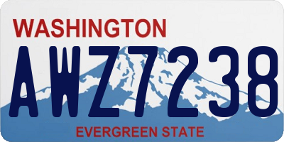 WA license plate AWZ7238