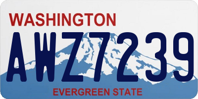 WA license plate AWZ7239