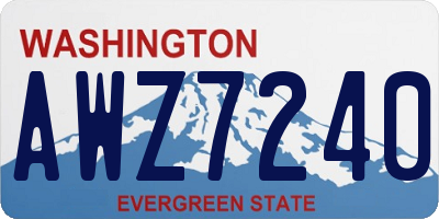 WA license plate AWZ7240
