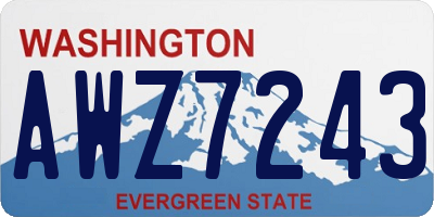 WA license plate AWZ7243