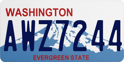 WA license plate AWZ7244