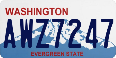 WA license plate AWZ7247