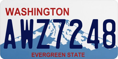 WA license plate AWZ7248