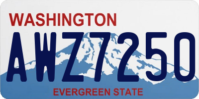 WA license plate AWZ7250