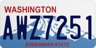 WA license plate AWZ7251