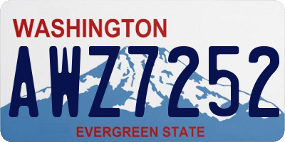 WA license plate AWZ7252