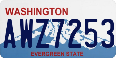 WA license plate AWZ7253