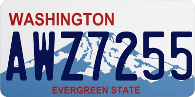 WA license plate AWZ7255