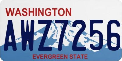 WA license plate AWZ7256
