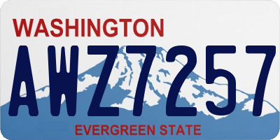 WA license plate AWZ7257