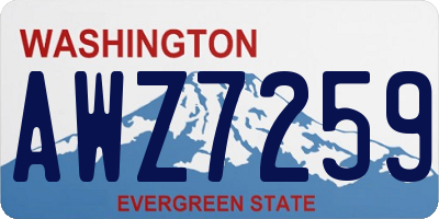 WA license plate AWZ7259