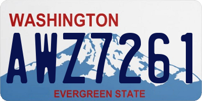WA license plate AWZ7261
