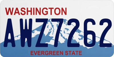 WA license plate AWZ7262
