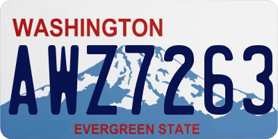 WA license plate AWZ7263