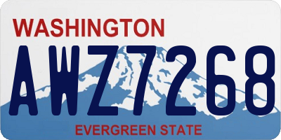 WA license plate AWZ7268