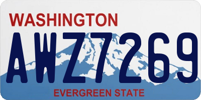 WA license plate AWZ7269
