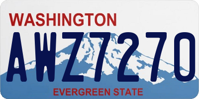 WA license plate AWZ7270