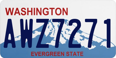 WA license plate AWZ7271