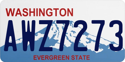 WA license plate AWZ7273