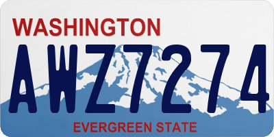 WA license plate AWZ7274