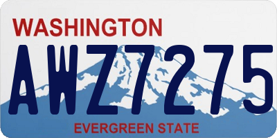 WA license plate AWZ7275