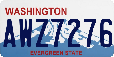 WA license plate AWZ7276