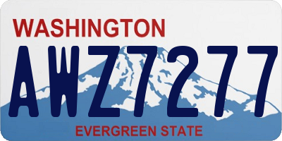 WA license plate AWZ7277