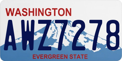 WA license plate AWZ7278