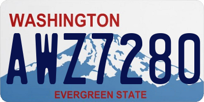 WA license plate AWZ7280