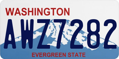WA license plate AWZ7282