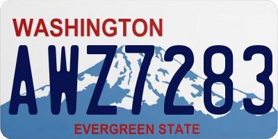 WA license plate AWZ7283