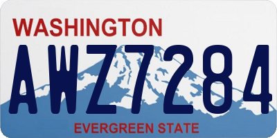 WA license plate AWZ7284