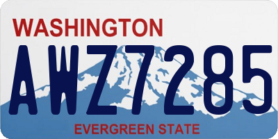 WA license plate AWZ7285