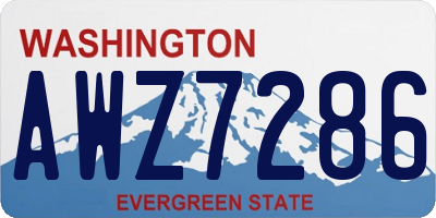 WA license plate AWZ7286