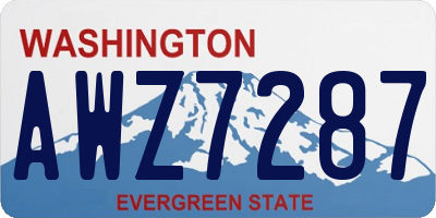 WA license plate AWZ7287