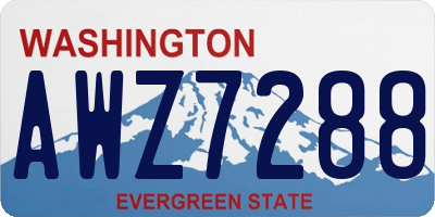 WA license plate AWZ7288