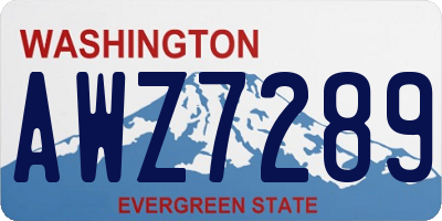 WA license plate AWZ7289