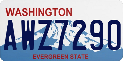 WA license plate AWZ7290