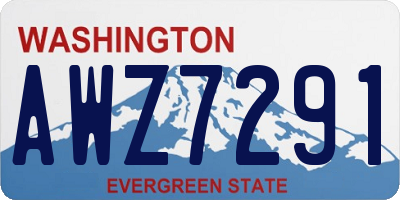 WA license plate AWZ7291