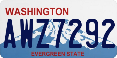 WA license plate AWZ7292
