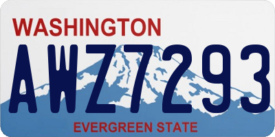 WA license plate AWZ7293