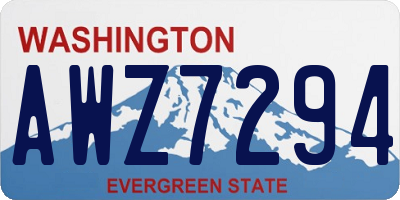 WA license plate AWZ7294