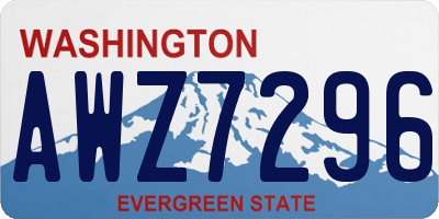 WA license plate AWZ7296