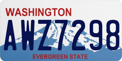 WA license plate AWZ7298