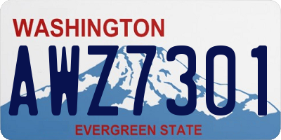WA license plate AWZ7301