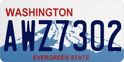 WA license plate AWZ7302