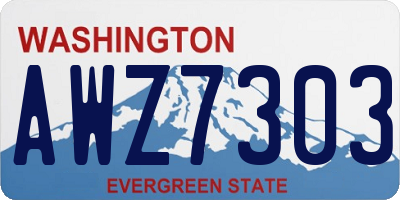 WA license plate AWZ7303
