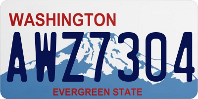 WA license plate AWZ7304