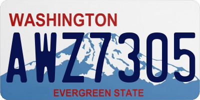 WA license plate AWZ7305
