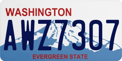 WA license plate AWZ7307